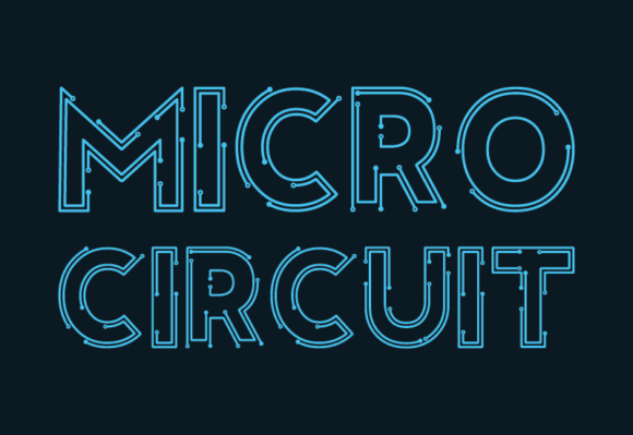 Micro Circuit Font for a High-Tech Brand Look